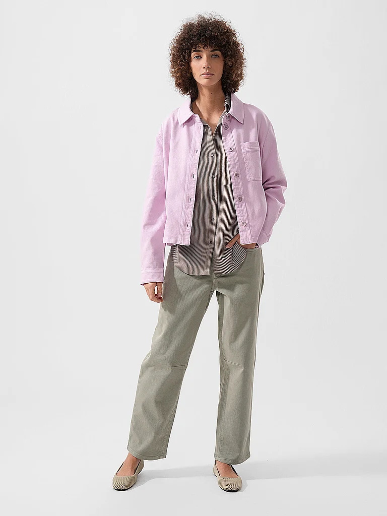 Langarmbluse MARC O'POLO "aus Crinkle-Viskose-Mix", Damen, Gr. 38, medium braun, Obermaterial: 83% Viskose, 17% Polyamid, gestreift, loose fit normal, Manschette, Blusen 2
